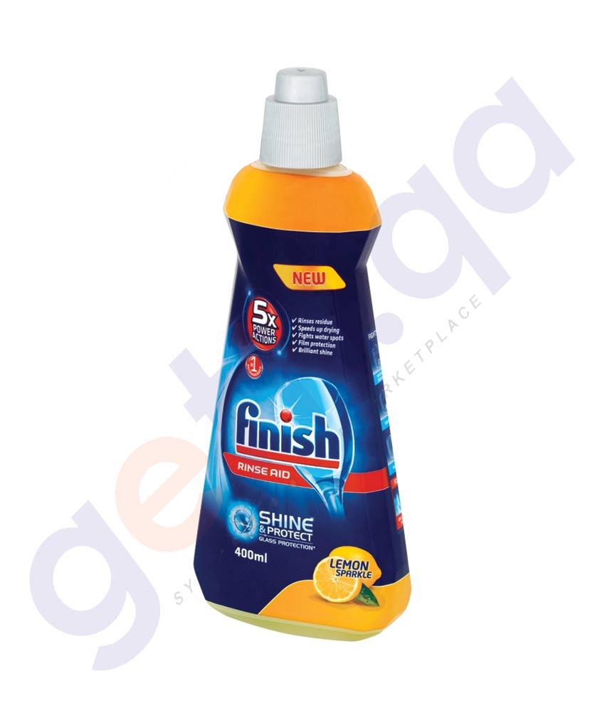 GETIT.QA BUY FINISH 400ML DISHWASHER DETERGENT RINSE AID LIQUID LEMON