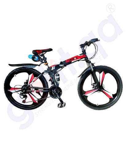 Buy Action Fold Alloy Bicycle 26 3500040-26 Black Red in Doha Qatar