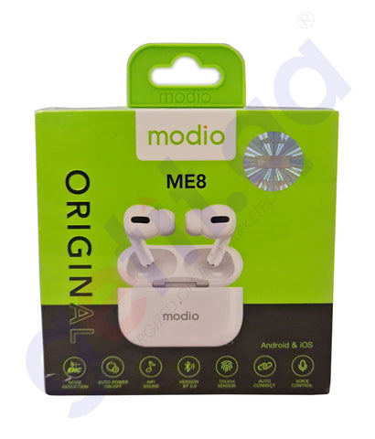 BUY MODIO ME8 WIRELESS STEREO EARBUDS  IN QATAR | HOME DELIVERY WITH COD ON ALL ORDERS ALL OVER QATAR FROM GETIT.QA