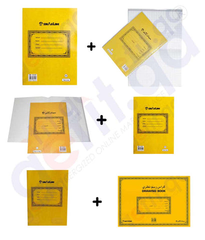 SINARLINE 2 LINE BOOK  10 MM +  SQUARE BOOK + PAGE TO PAGE BOOK  + FOUR LINEBOOK + GRAPH BOOK  + DRAWING BOOK