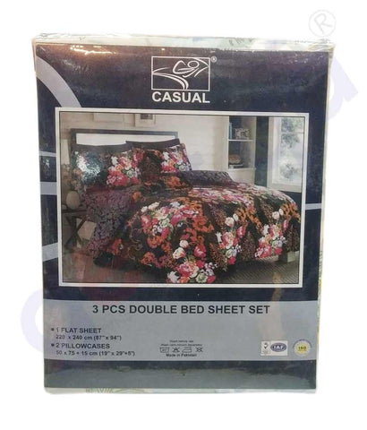 Buy GMO Casual Flat Bed Sheet with Double Pillow Doha Qatar