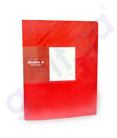 Buy Double A Clear Holder A4/20 Pocket Red in Doha Qatar