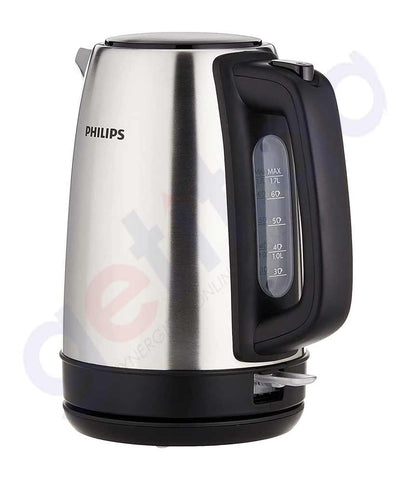BUY PHILIPS ENTRY METAL KETTLE PLASTIC LID HD9350/92 IN QATAR | HOME DELIVERY WITH COD ON ALL ORDERS ALL OVER QATAR FROM GETIT.QA