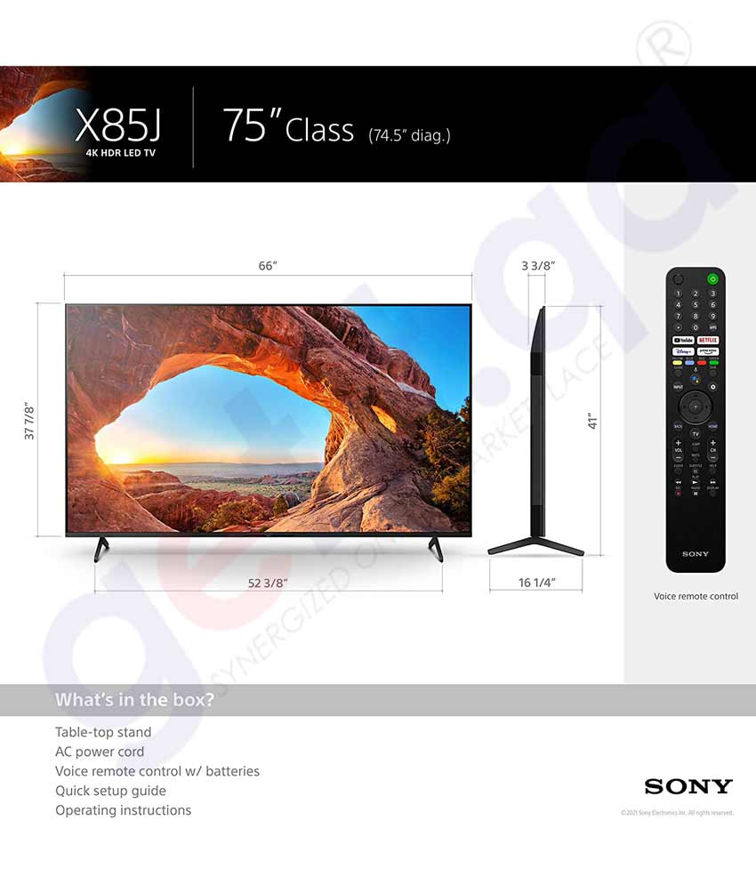 Get Sony Bravia 75" 4K LED TV KD-75X85J Online Doha Qatar