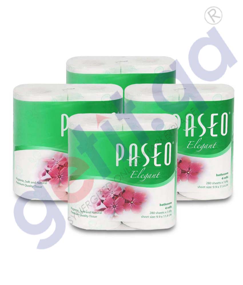 Paseo Toilet Roll 3Ply 280'sheets- Apple