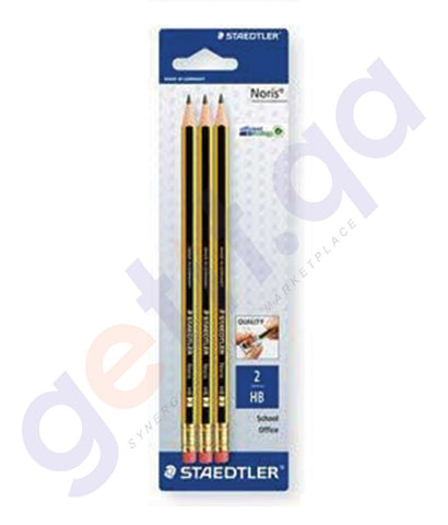 BUY STAEDTLER NORIS PENCIL WITH RUBBER BLISTER=3P IN QATAR