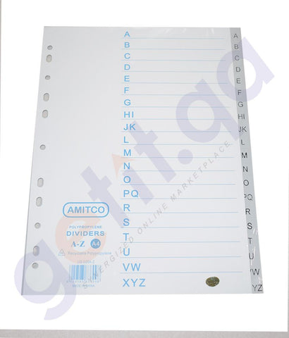 Files - AMITCO DIVIDER PLASTIC  A-Z A4 SIZE
