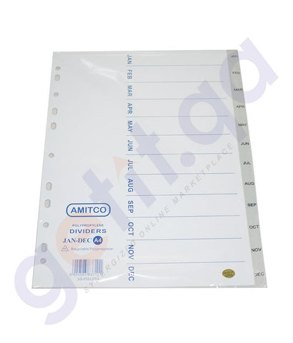 Files - AMITCO DIVIDER PLASTIC  JAN-DEC A4 SIZE