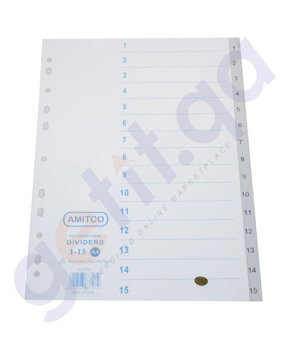 Files - AMITCO PVC DIVIDER  - US-015A/1-15 A4 ( 1 SET )
