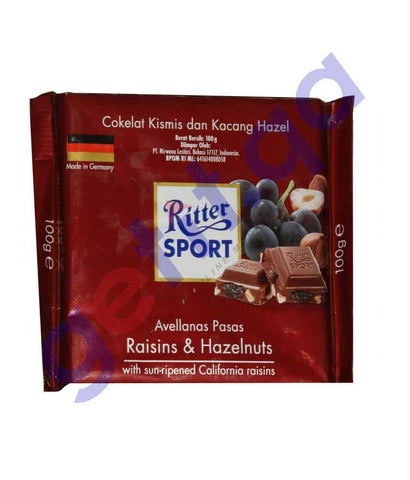 FOOD - RITTER SPORT RAISINS AND HAZELNUT 100 GM