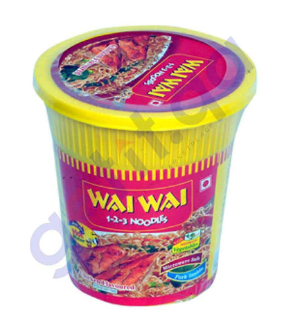 BUY WAI WAI CUP NOODLES CHICKEN FLAVOUR 65 GM IN QATAR | HOME DELIVERY WITH COD ON ALL ORDERS ALL OVER QATAR FROM GETIT.QA
