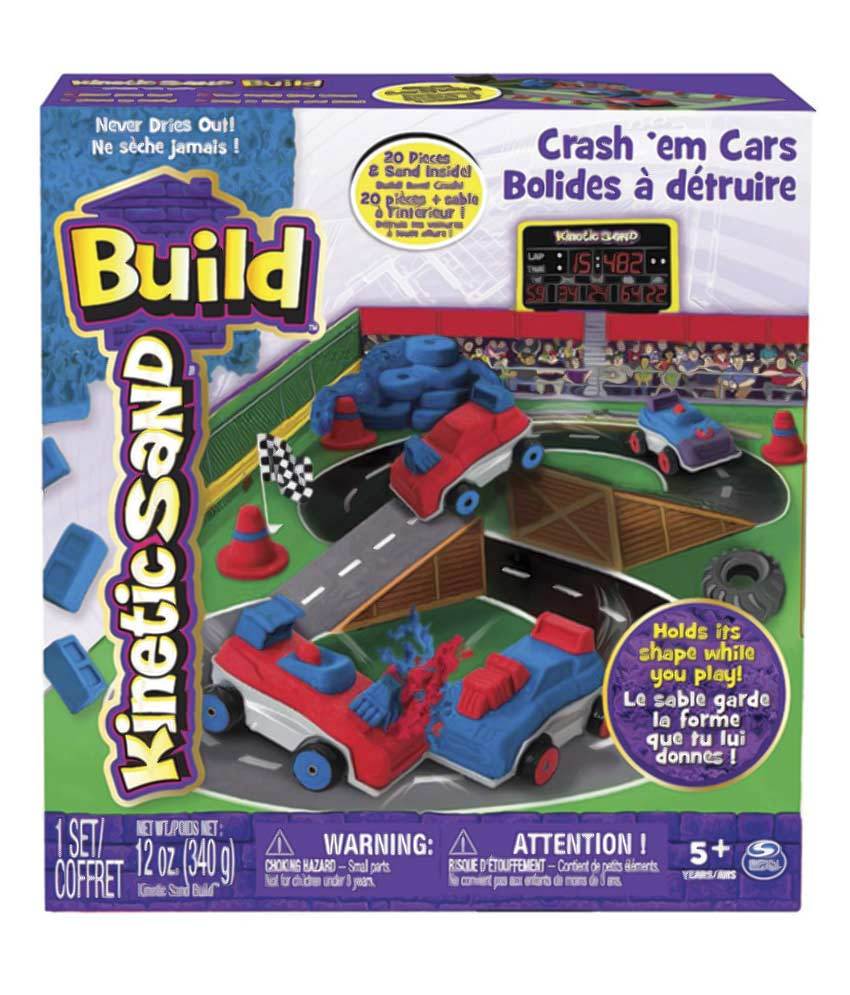 Girls Toys - KINETIC SAND BUILD CRASH EM CARS (12OZ) REGULAR - 6026967