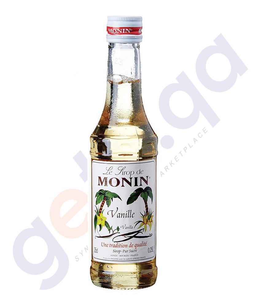 Monin Vanilla Bottle, 250 Ml, Liquid, Vegetarian