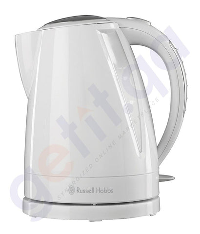 BUY RUSSELL HOBBS PLASTIC BUXTON KETTLE WITH CONCEALED 3KW ELEMENT 1.6L WHITE - RH15075 IN QATAR | HOME DELIVERY WITH COD ON ALL ORDERS ALL OVER QATAR FROM GETIT.QA