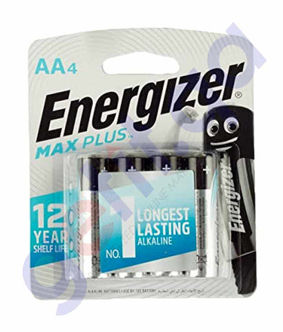 Buy Energizer Max Plus Alkaline BP AA4 Online in Doha Qatar