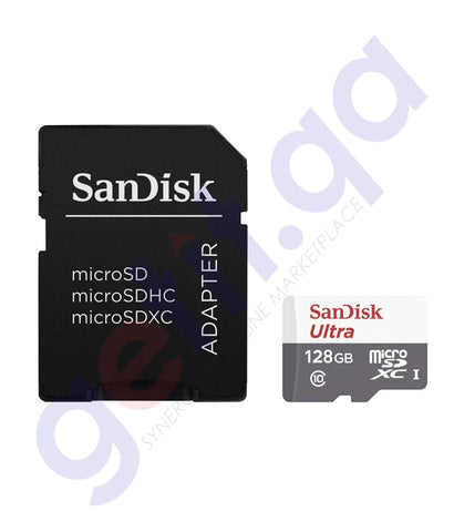 SAN DISK ULTRA MICRO SD + ADAPTER 80MB/s C10 128GB SDSQUNS-128G- GN6TA