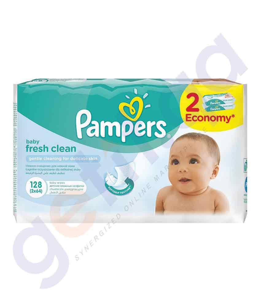 PAMPERS - PAMPERS BABY WIPES ECONOMY PACK 2x64-WIPES