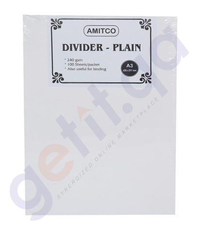 PLAIN DIVIDER - PLAIN DIVIDER  A3 240 GSM BY  AMITCO