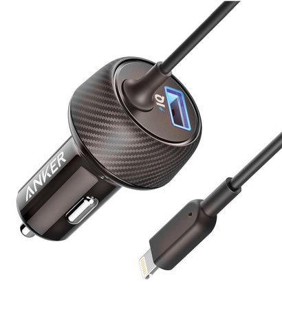 BUY Anker PowerDrive 2 Elite with Lightning Connector A2214H11 - Black IN QATAR | HOME DELIVERY WITH COD ON ALL ORDERS ALL OVER QATAR FROM GETIT.QA