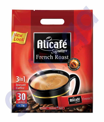 BUY ALICAFE SIGNATURE FRENCH ROAST 3 IN 1 25GM X 30 SACHETS IN QATAR | HOME DELIVERY WITH COD ON ALL ORDERS ALL OVER QATAR FROM GETIT.QA