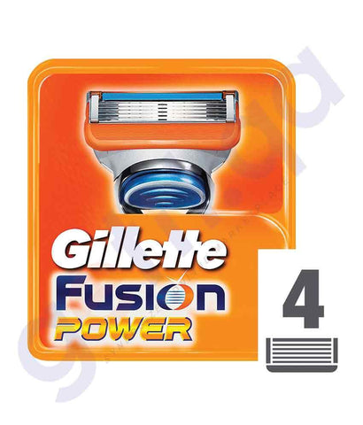 SHAVING - GILLETTE 4PCS FUSION POWER MEN'S RAZOR BLADE REFILLS