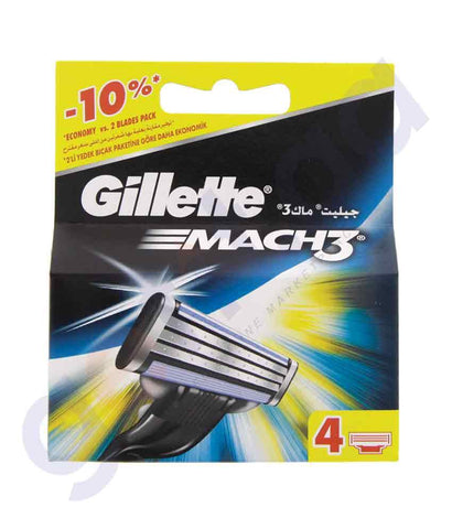 SHAVING - GILLETTE 4PCS MACH3 CARTRIDGES