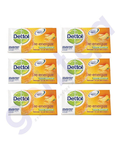 SOAP - DETTOL SOAP (6 PCS) RE-ENERGIZE 105GM