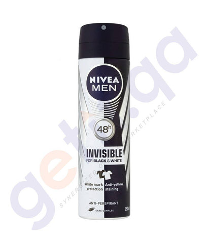 SPRAY - NIVEA 150ML MEN INVISIBLE FOR BLACK & WHITE DEODORANT (82241)