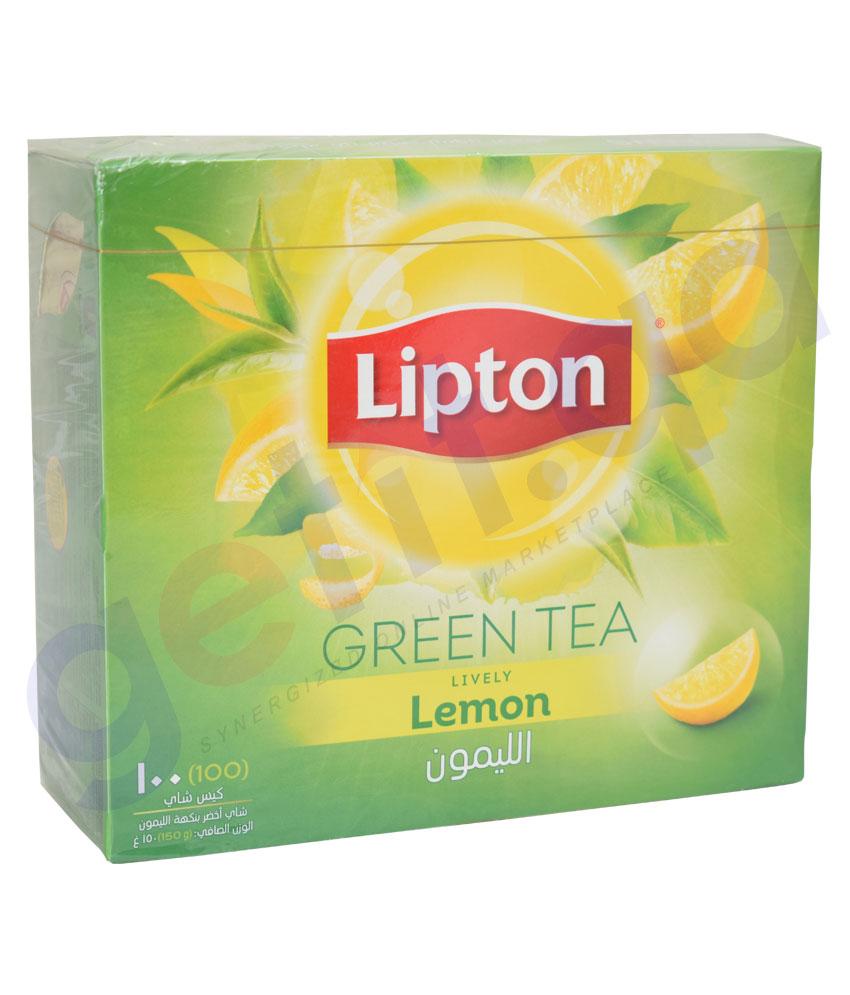 TEA BAGS - LIPTON GREEN TEA LEMON - 100NOS
