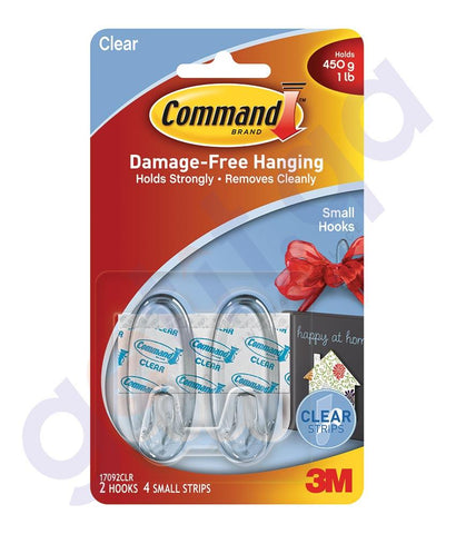 BUY 3M COMMAND SMALL HOOKS/ STRIPS REGULAR - 17092CLR IN QATAR | HOME DELIVERY WITH COD ON ALL ORDERS ALL OVER QATAR FROM GETIT.QA