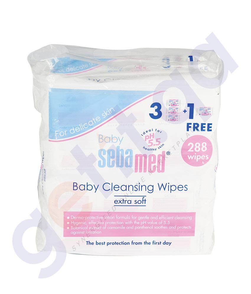 BUY SEBAMED BABY WET WIPES 288-WIPES IN QATAR | HOME DELIVERY WITH COD ON ALL ORDERS ALL OVER QATAR FROM GETIT.QA
