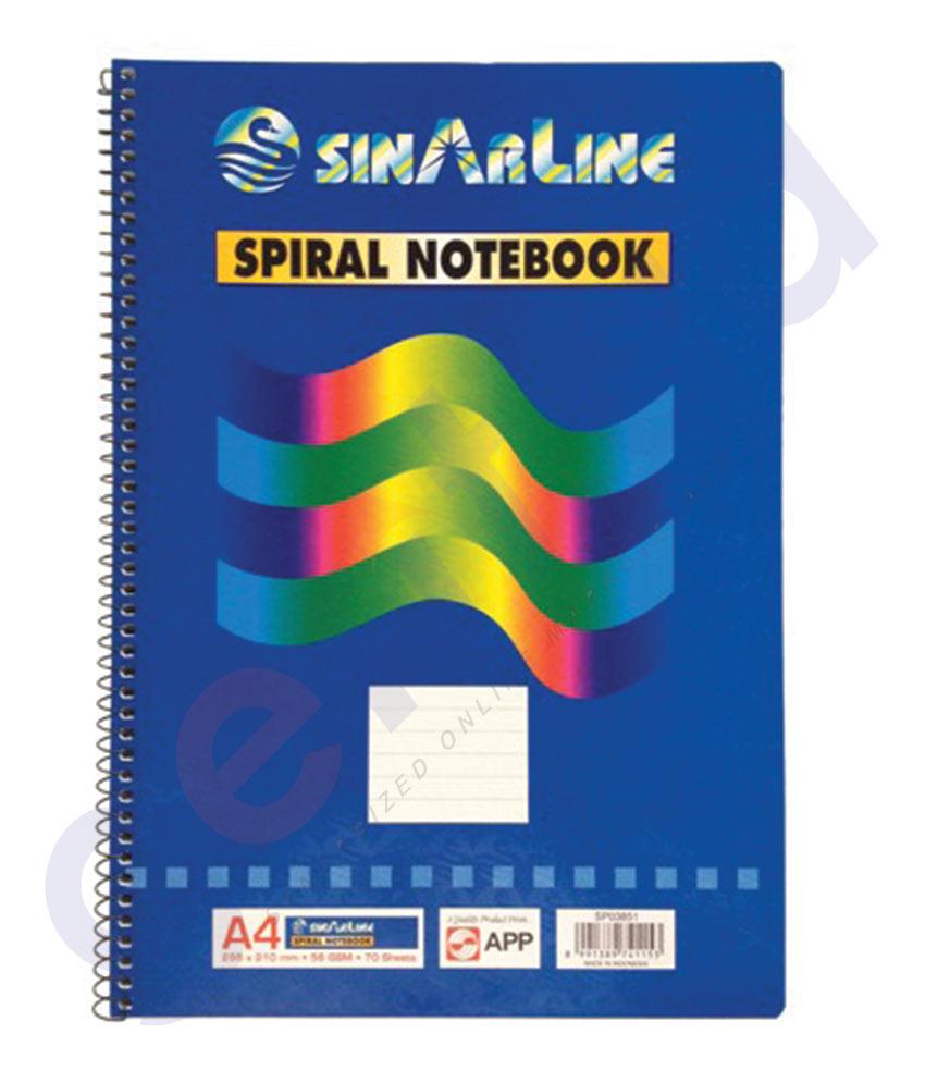 WRITING PAD - SINAR WRITING PAD  A4 SIDE SPIRAL -  SP03851