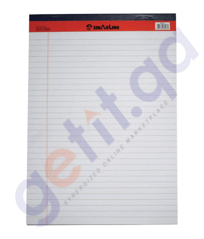 WRITING PAD - WRITING PAD  A4 50 SHEETS - P002074 WHITE BY SINAR